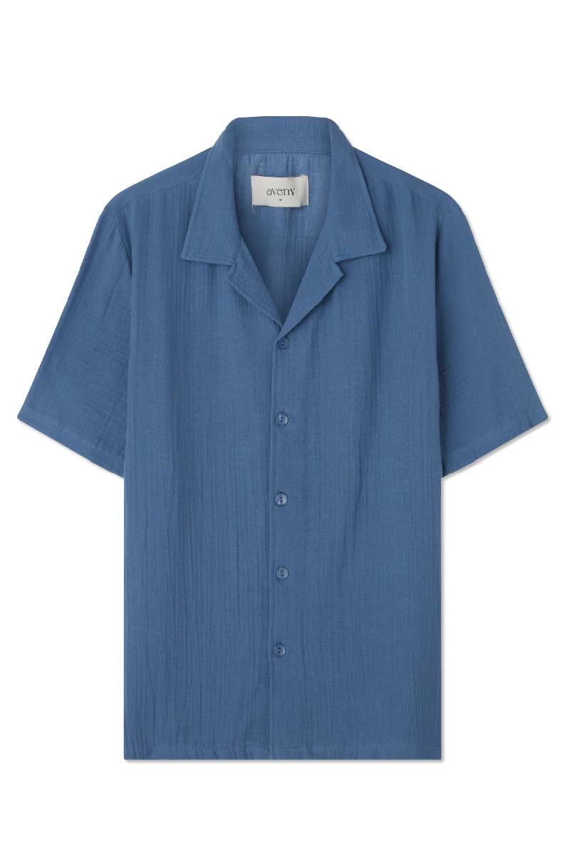 AVENY Collins shirt cotton crincle - indigo blue - Image 4