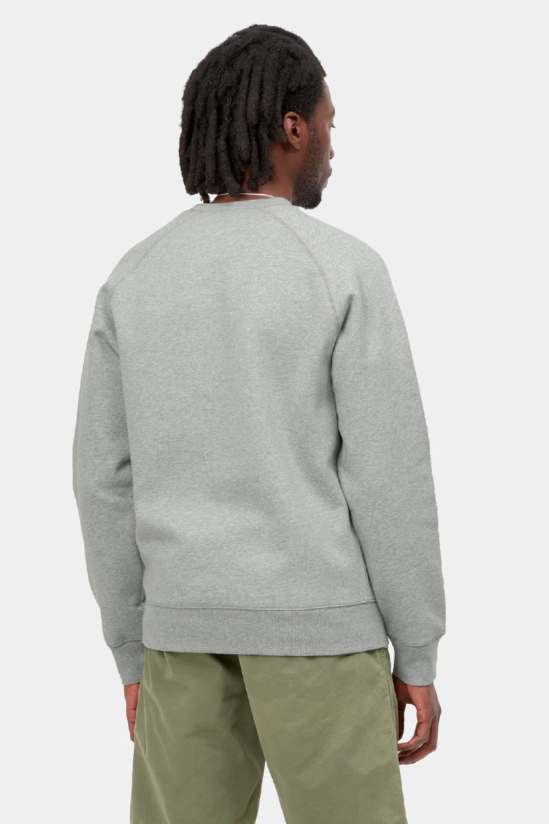 Carhartt WIP Chase Sweat - grey / gold - Image 3