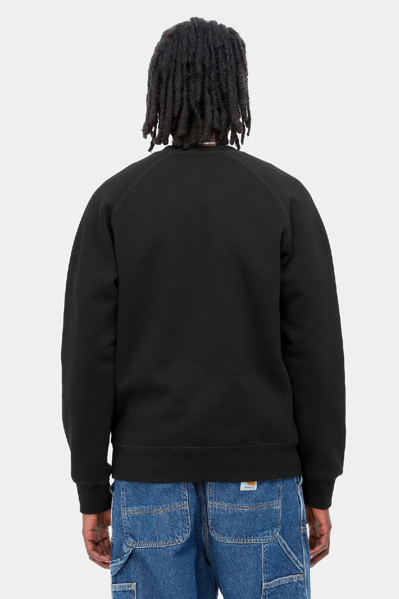 Carhartt WIP Chase Sweat - black / gold - Image 3