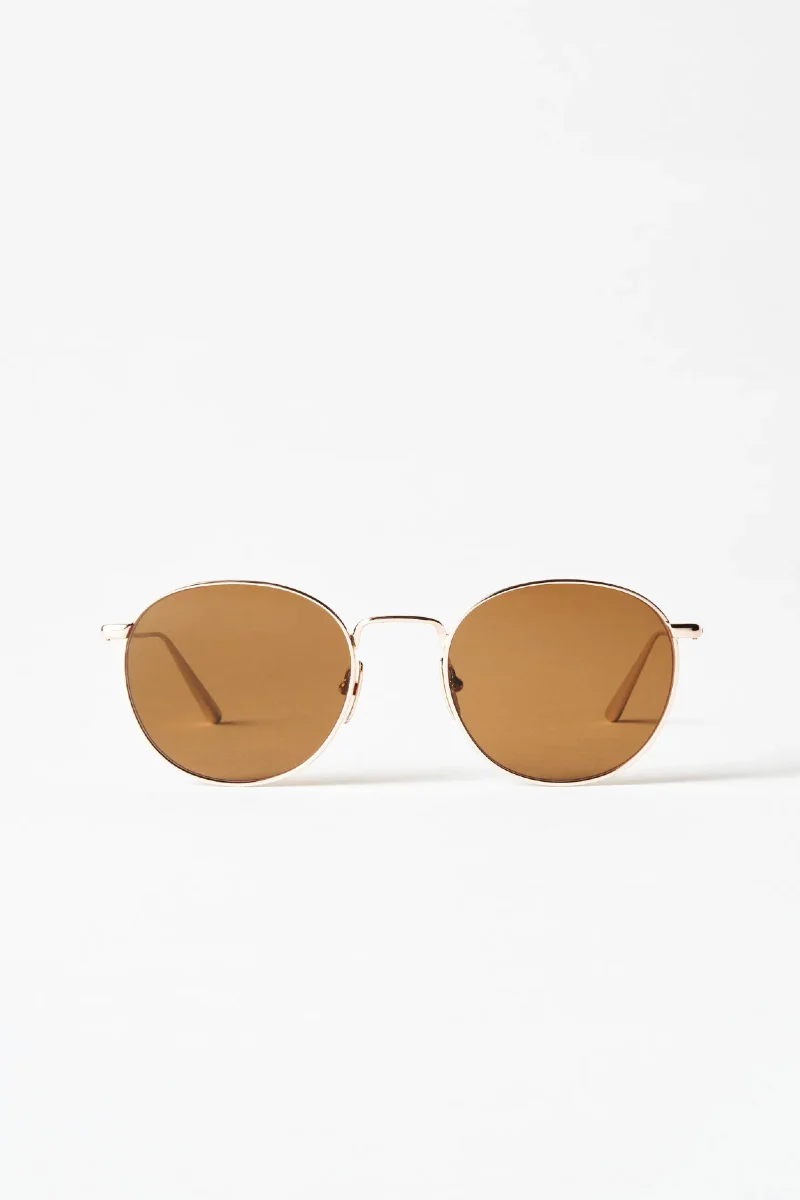 CHIMI Steel Round aurinkolasit - soft gold / brown - Image 3