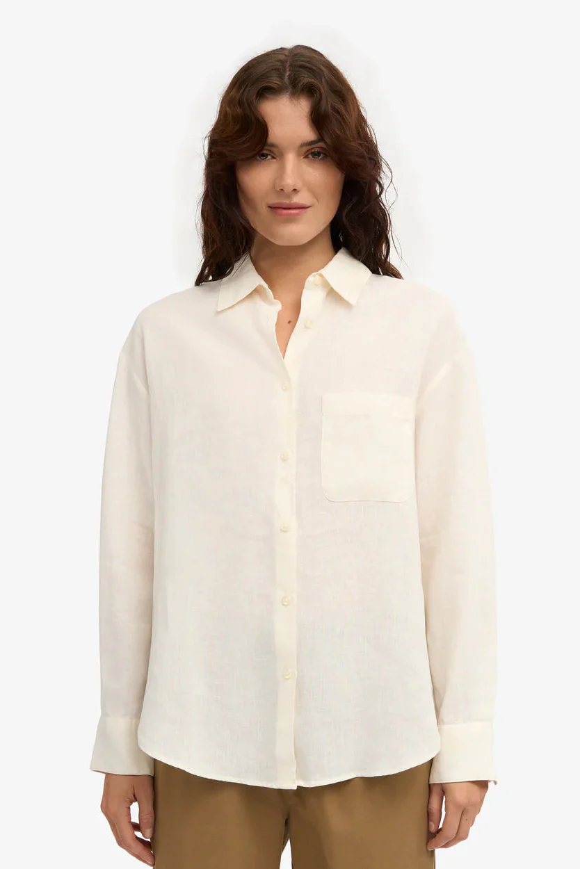 Colorful Standard Linen oversized shirt - Ivory white
