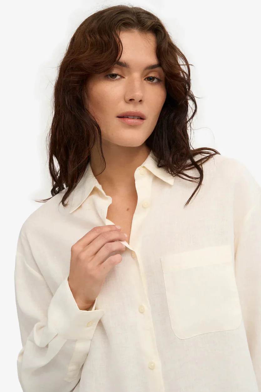 Colorful Standard Linen oversized shirt - Ivory white - Image 5