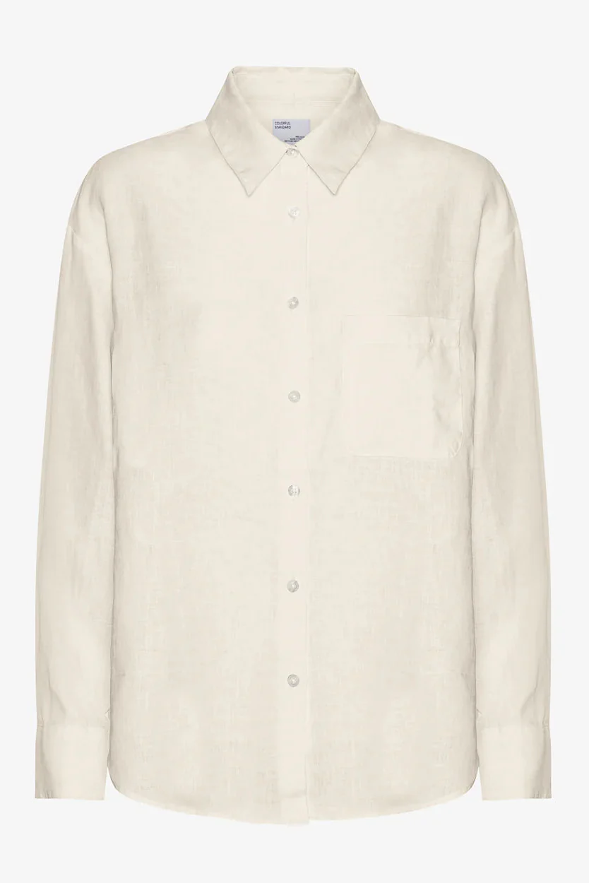 Colorful Standard Linen oversized shirt - Ivory white - Image 6
