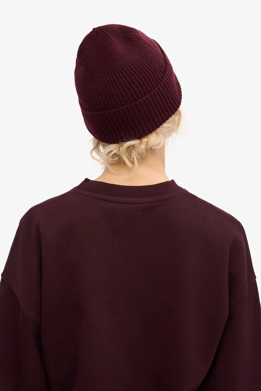 Colorful Standard Merino Wool Beanie - oxblood red - Image 3