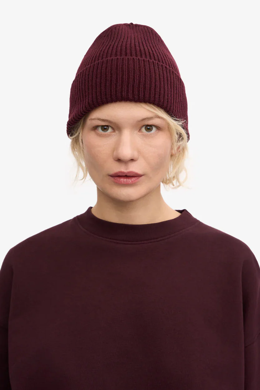 Colorful Standard Merino Wool Beanie - oxblood red - Image 5