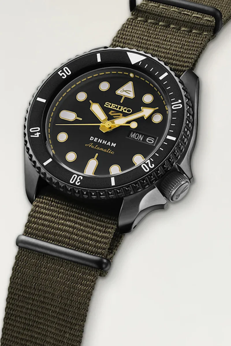 Denham x Seiko 5 The Field Watch - military green - Image 3