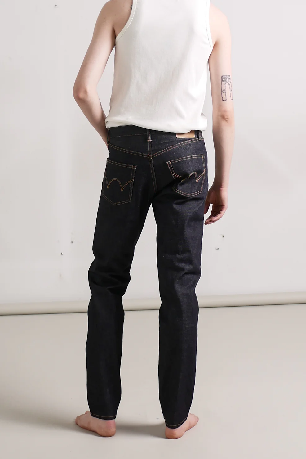 Edwin Regular Tapered miesten farkut - Blue Unwashed Rainbow Selvage - Image 6