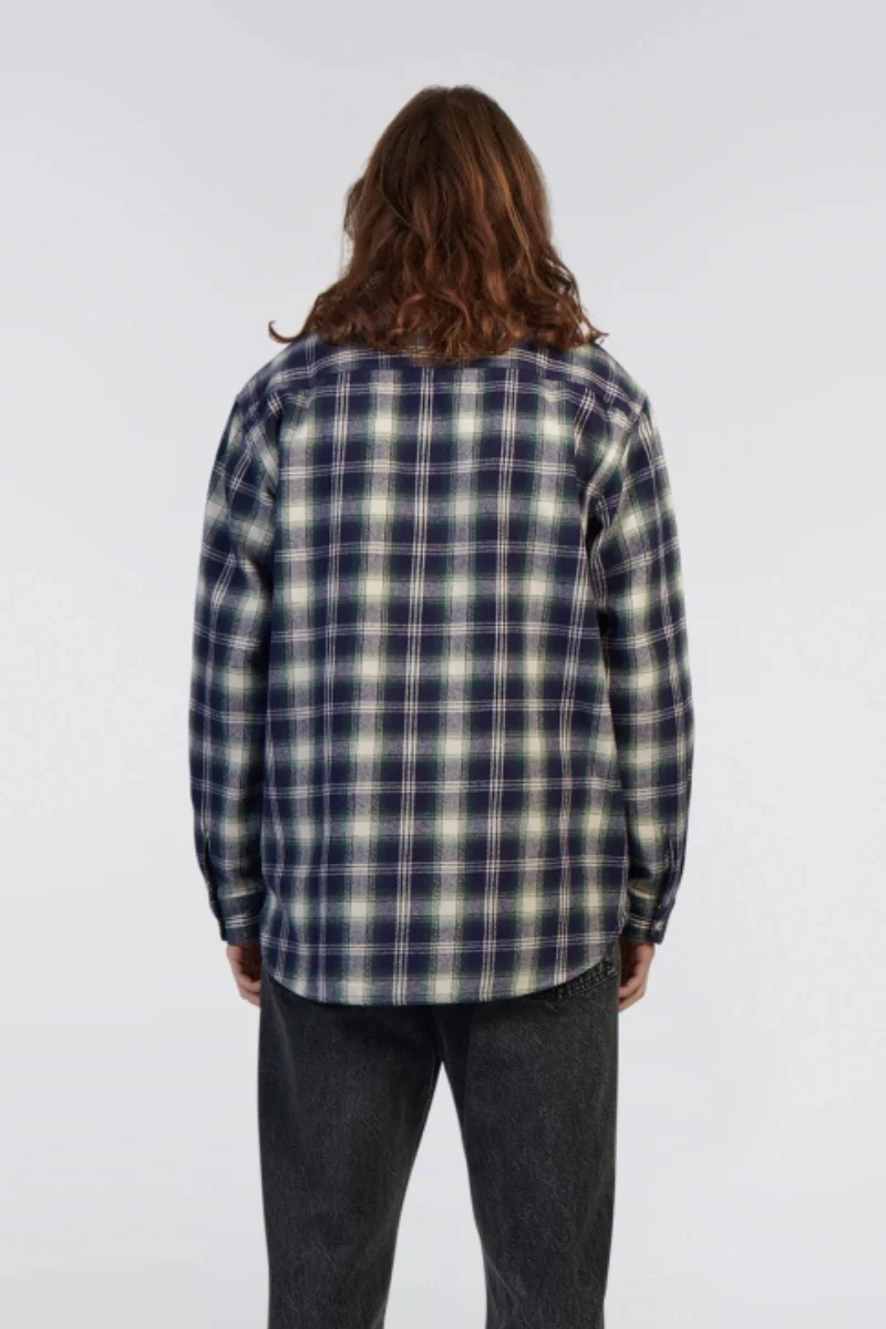 Edwin Work Shirt LS - navy / green - Image 3
