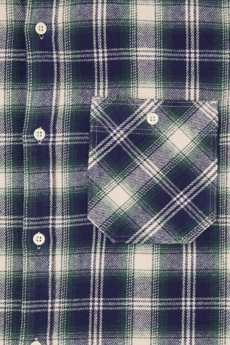 Edwin Work Shirt LS - navy / green - Image 7
