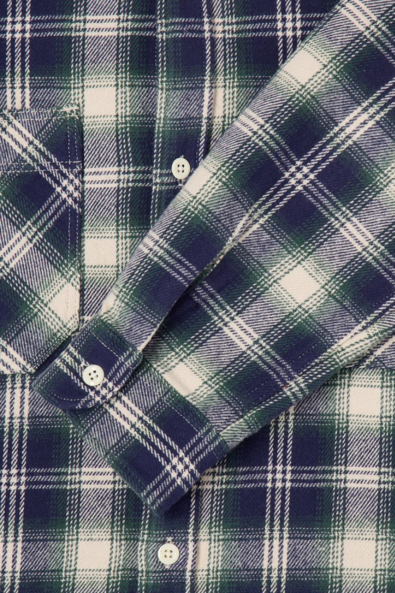Edwin Work Shirt LS - navy / green - Image 9