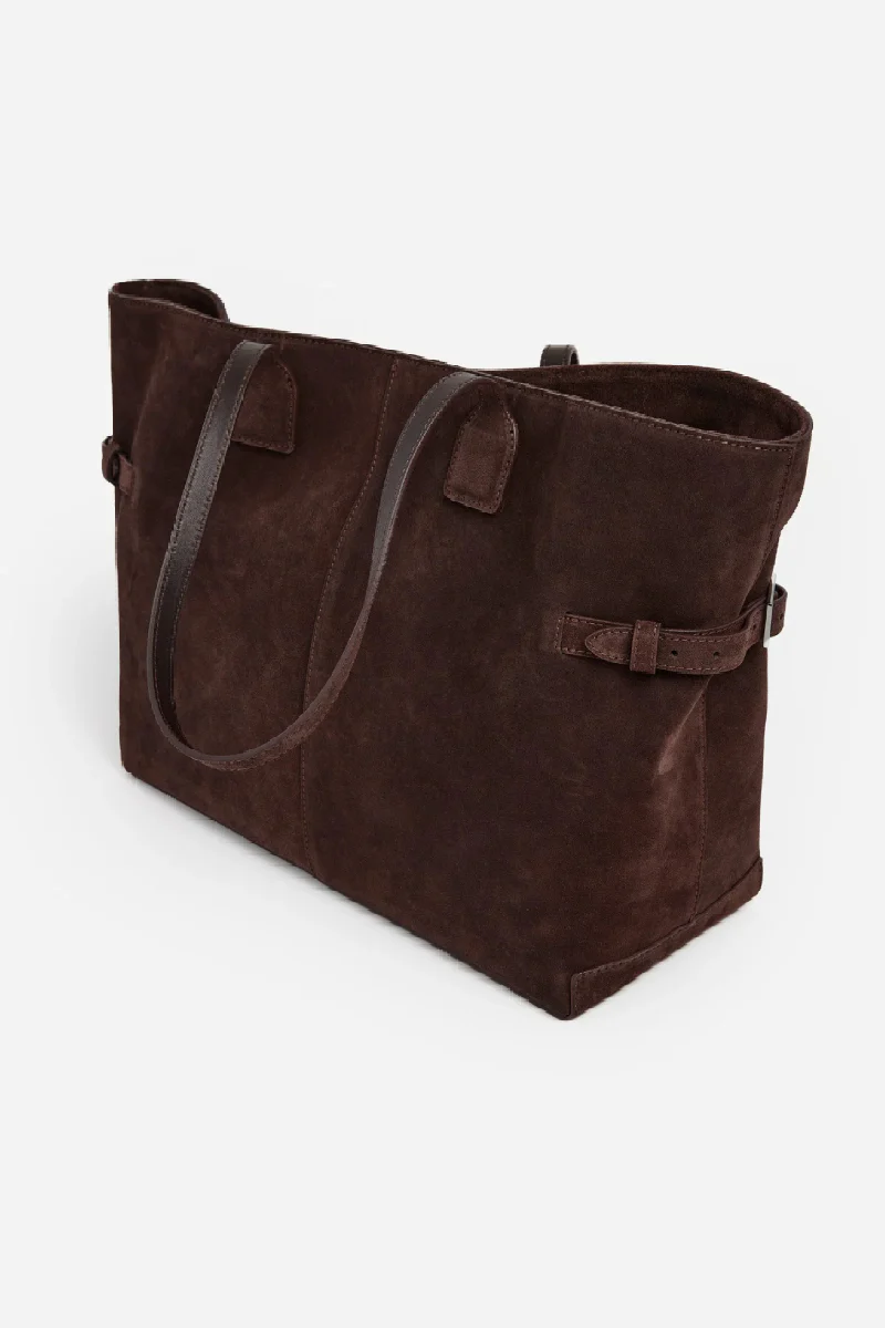 Flattered Lesley Tote bag suede - chocolate - Image 2