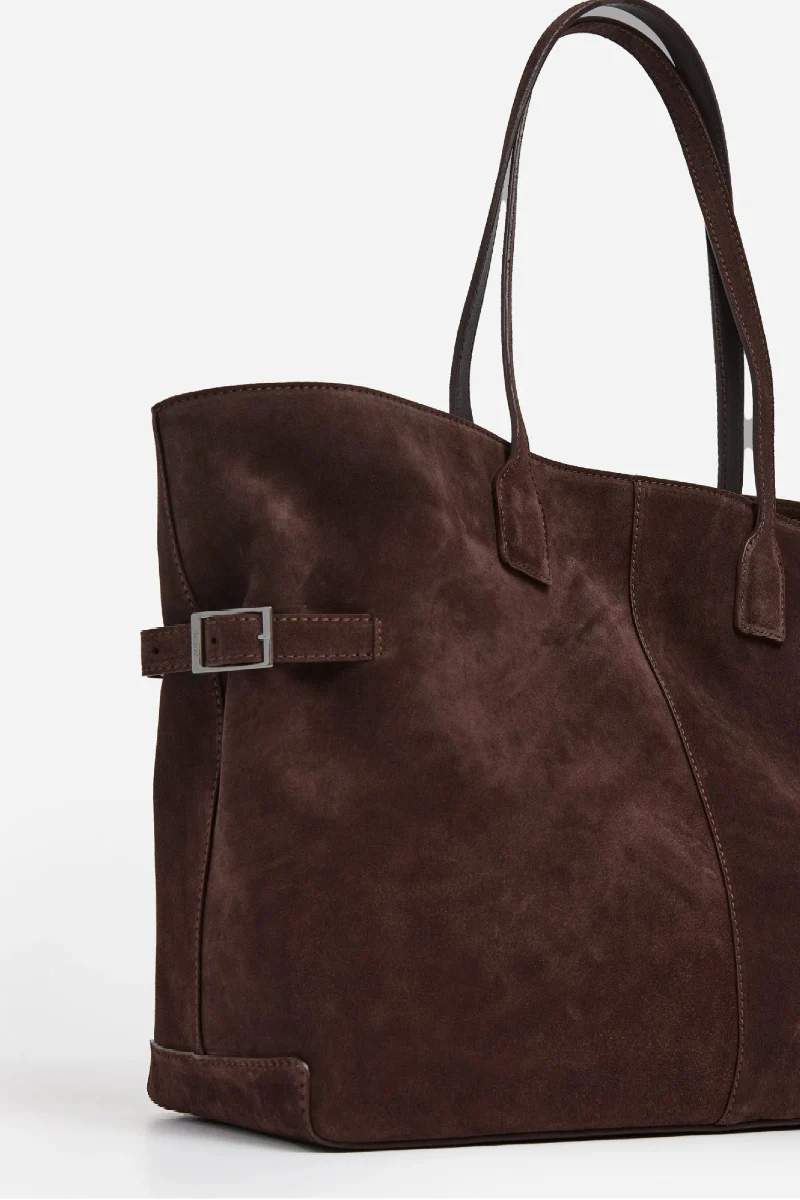 Flattered Lesley Tote bag suede - chocolate - Image 3