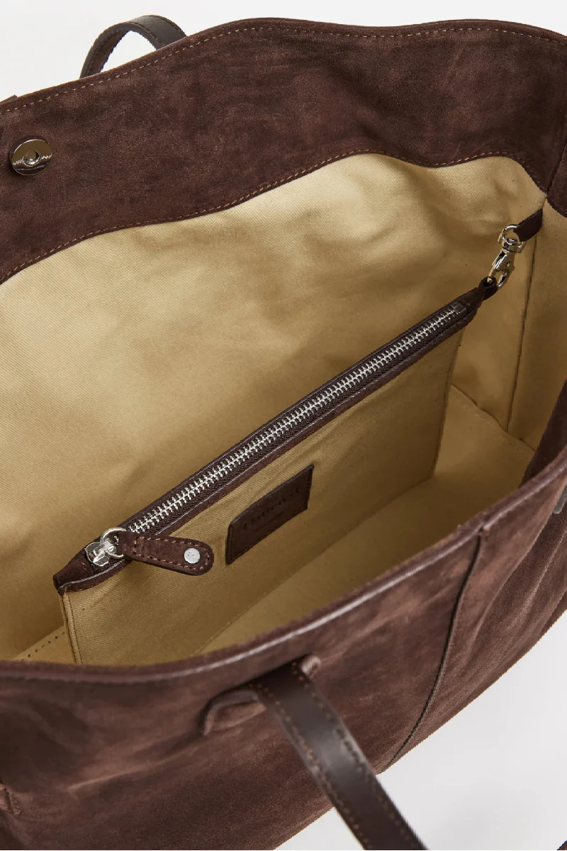 Flattered Lesley Tote bag suede - chocolate - Image 4