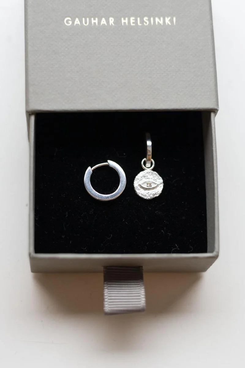 Gauhar Add-on evil eye symbol - silver