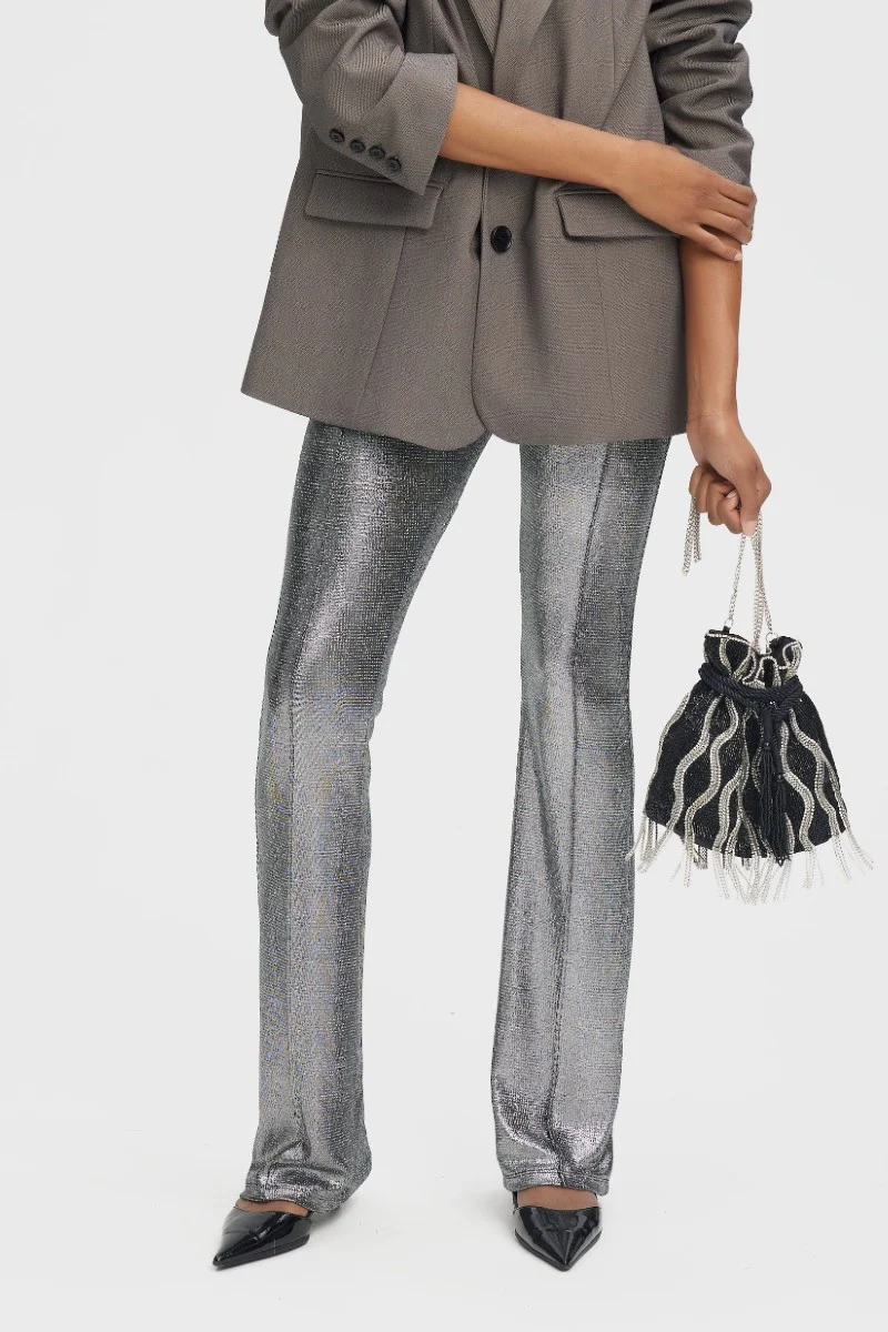Gestuz EiraGZ flared legging - silver structure