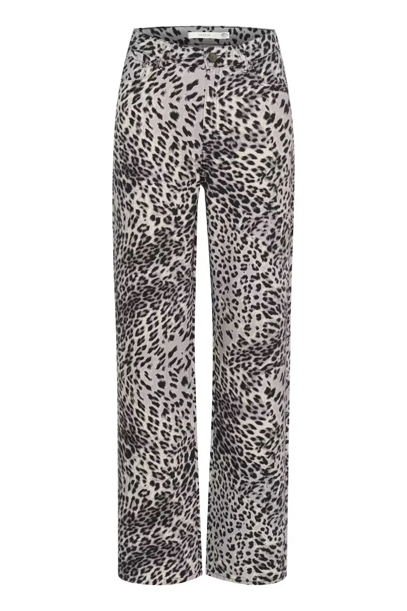 Gestuz GZleora MW wide jeans - grey leopard - Image 5