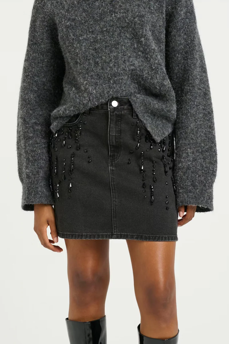 Gestuz SimilinaGZ short skirt - dark grey washed - Image 7