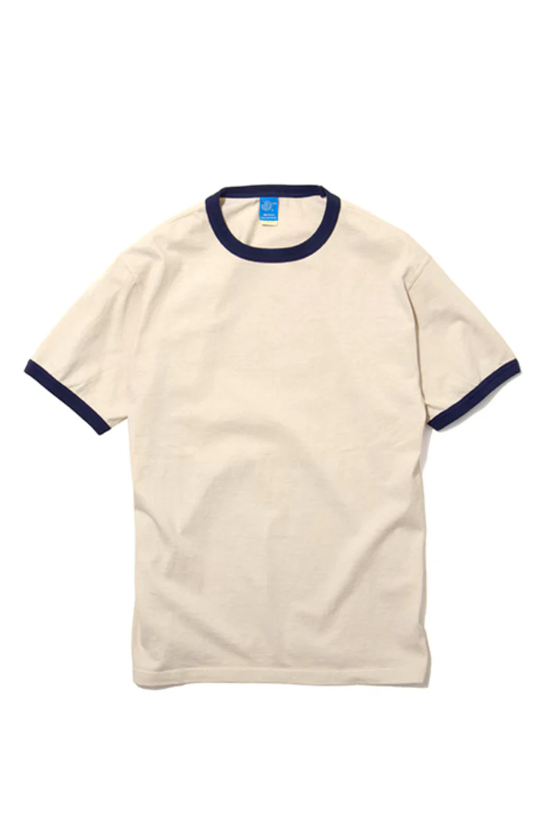 Good On S/S Ringer tee -  off-white / navy