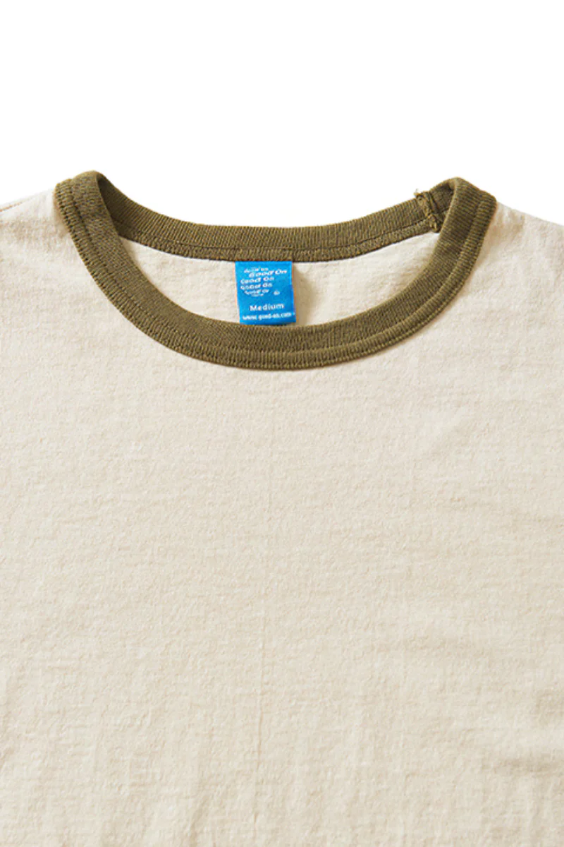 Good On S/S Ringer tee - off-white / olive - Image 2