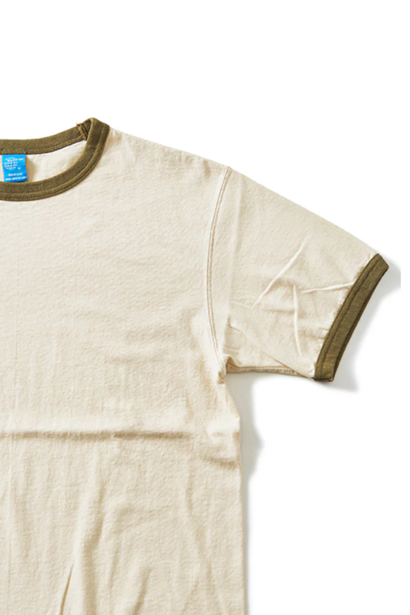 Good On S/S Ringer tee - off-white / olive - Image 3