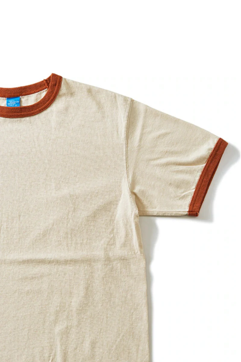Good On S/S Ringer tee -  off-white / orange - Image 2