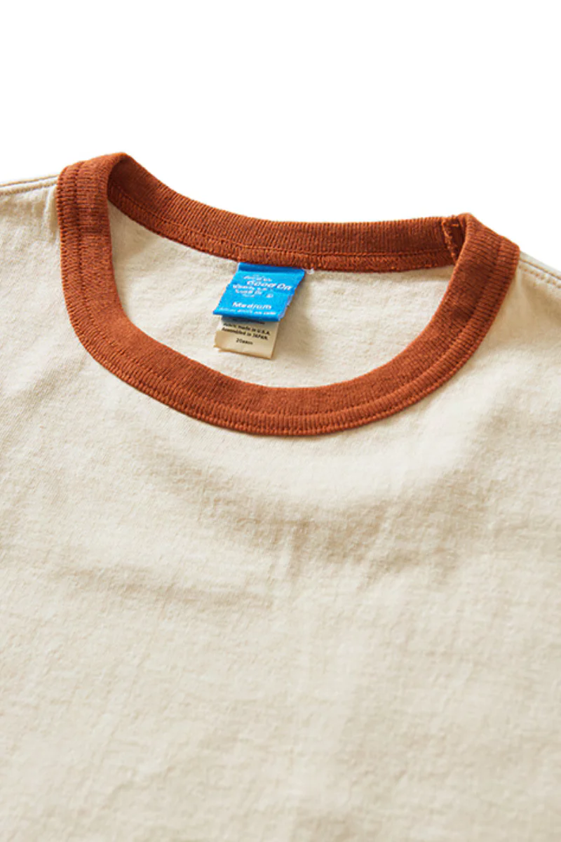 Good On S/S Ringer tee -  off-white / orange - Image 3