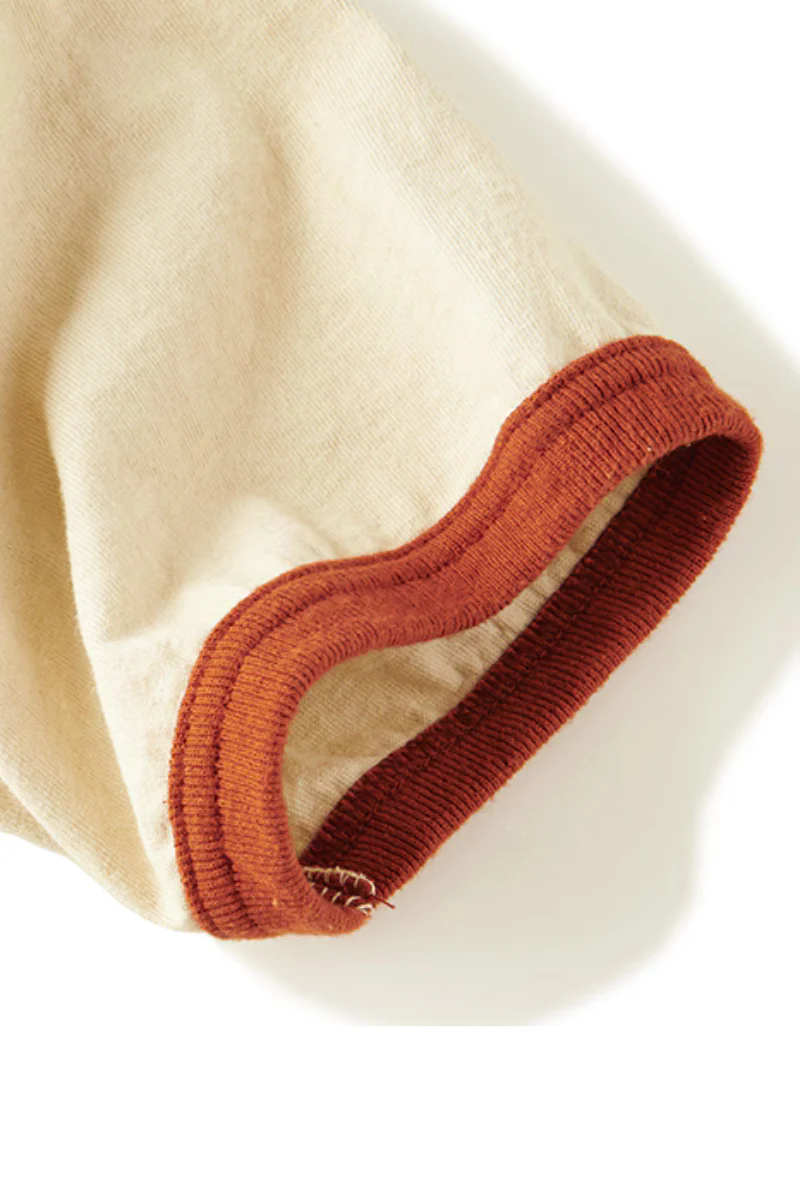 Good On S/S Ringer tee -  off-white / orange - Image 4