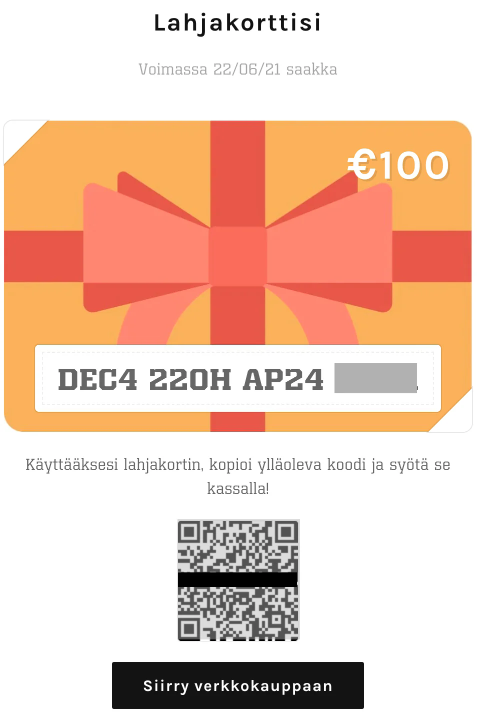 INCH" digitaalinen lahjakortti - sähköpostiin toimitettava - Image 3