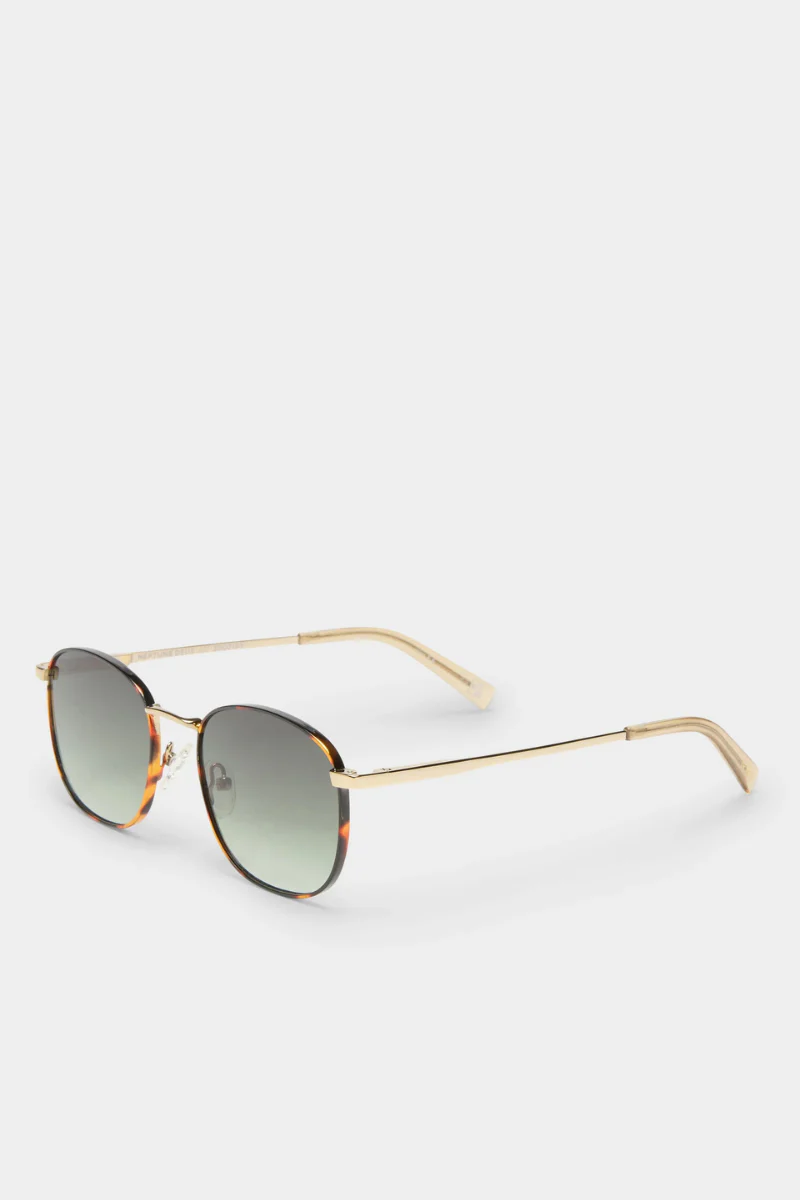 Le Specs Neptune Deux aurinkolasit - Gold Tortoise - Image 4