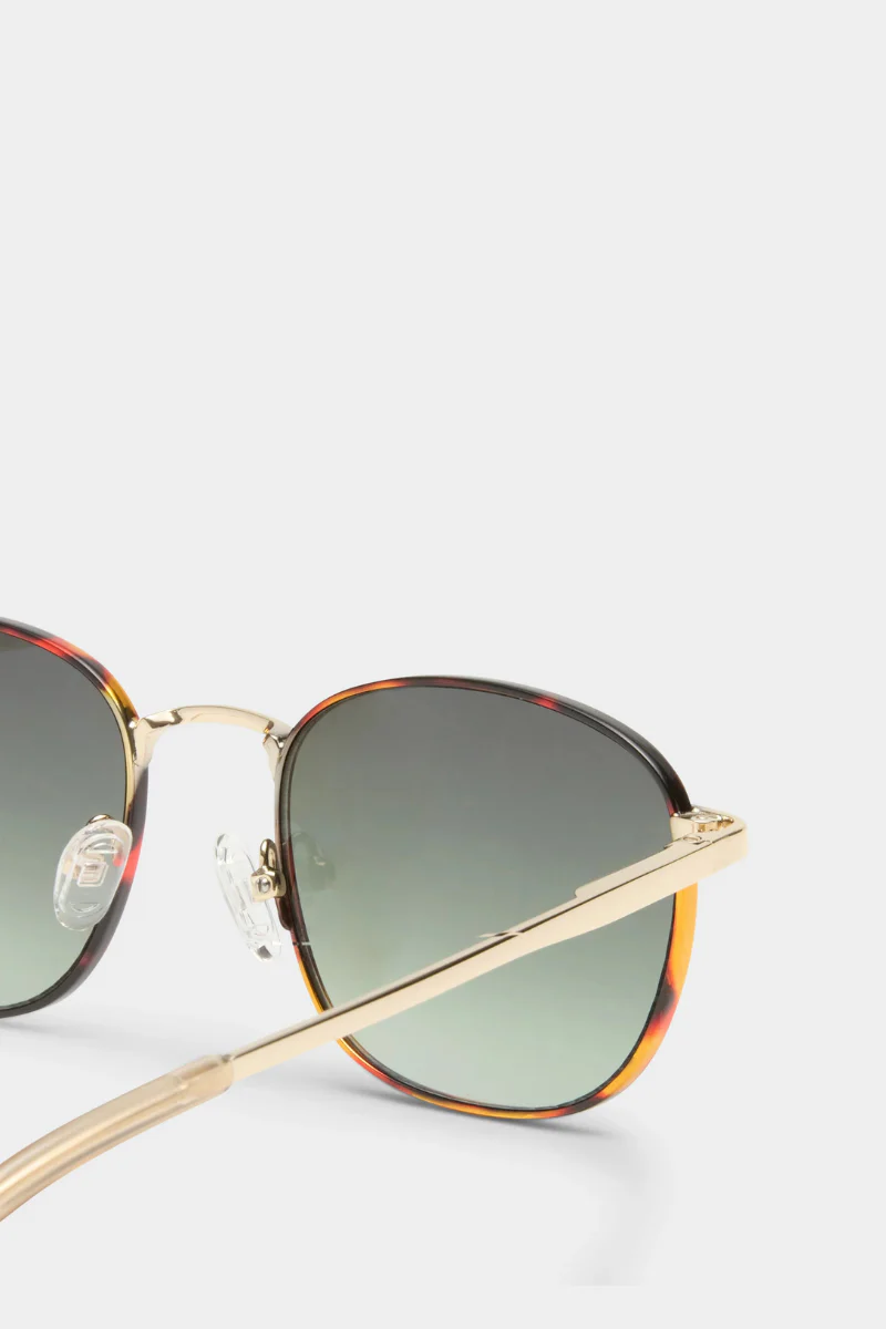 Le Specs Neptune Deux aurinkolasit - Gold Tortoise - Image 6
