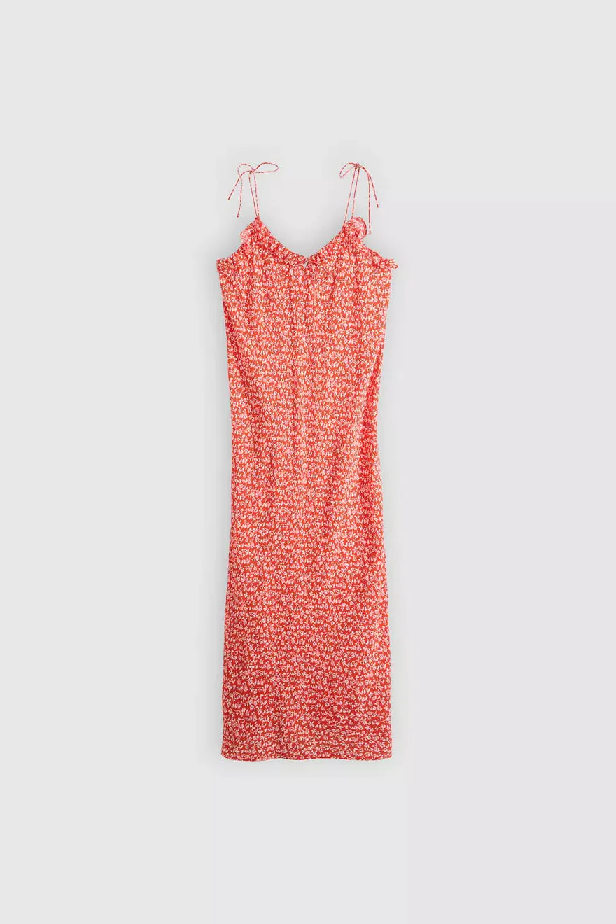Levi's Sarita Midi Slip Dress - pamela floral vine signal red - Image 4