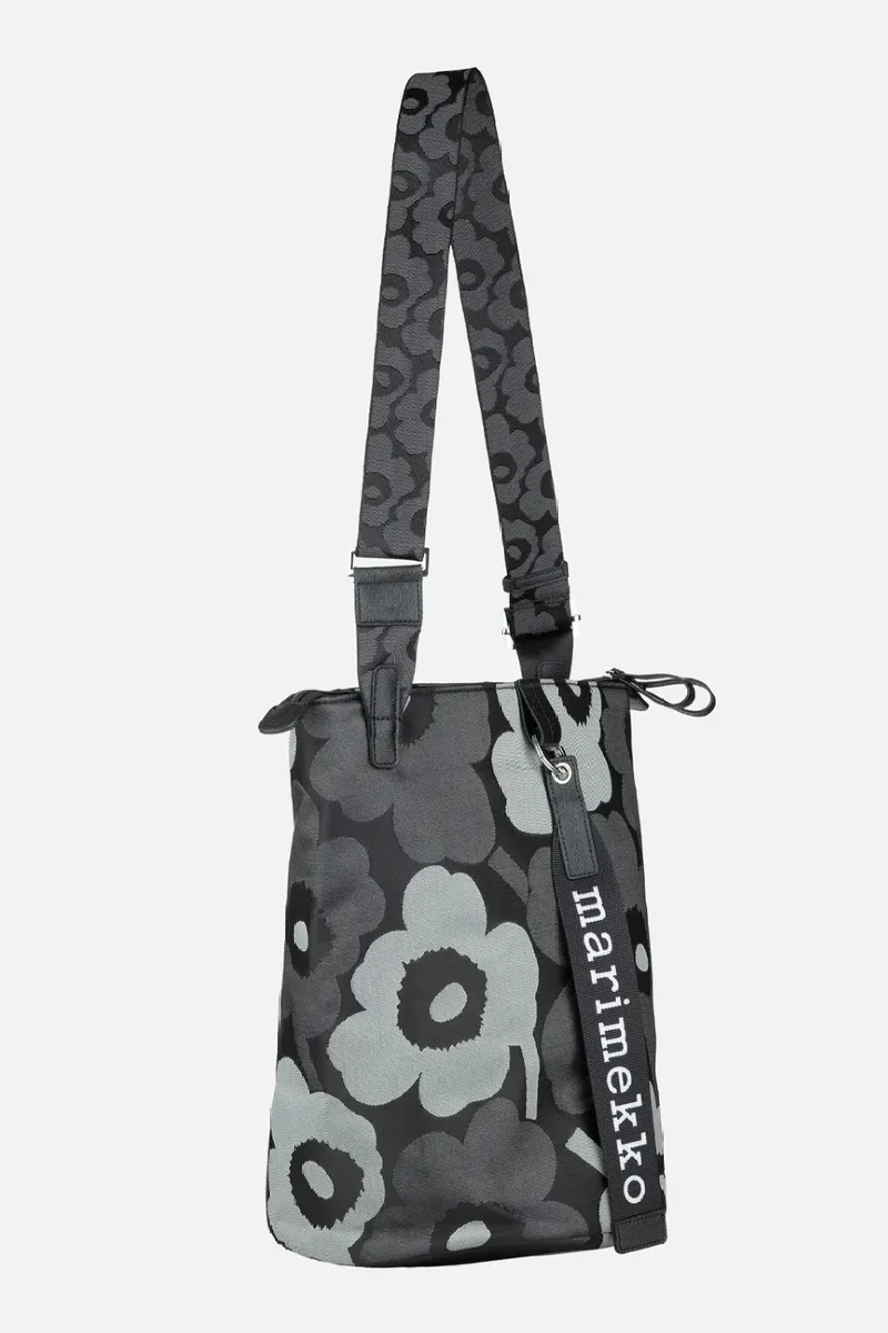 Marimekko All Day Bucket Unikko laukku - musta / harmaa - Image 3