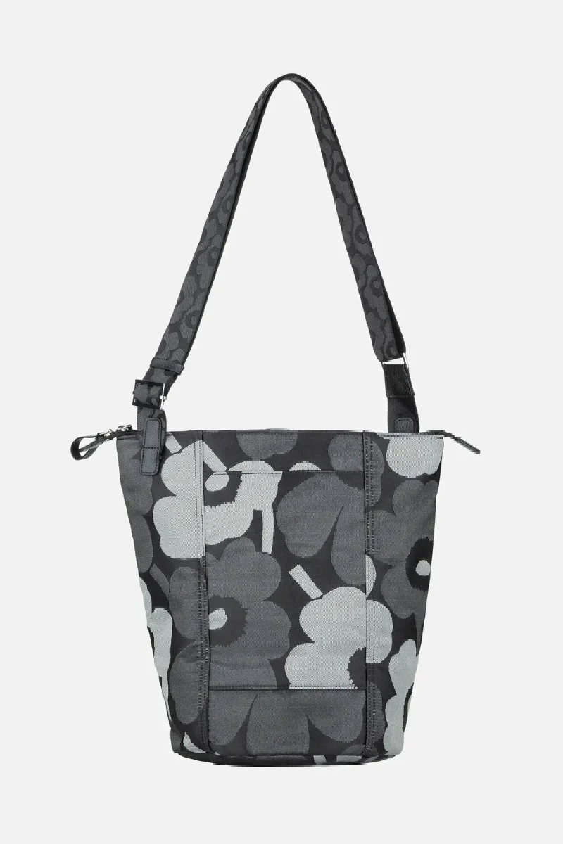 Marimekko All Day Bucket Unikko laukku - musta / harmaa - Image 4