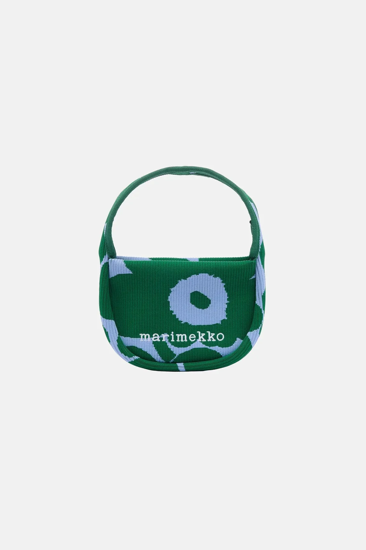 Marimekko Knitted Mini Handbag Unikko laukku - sininen / vihreä - Image 2