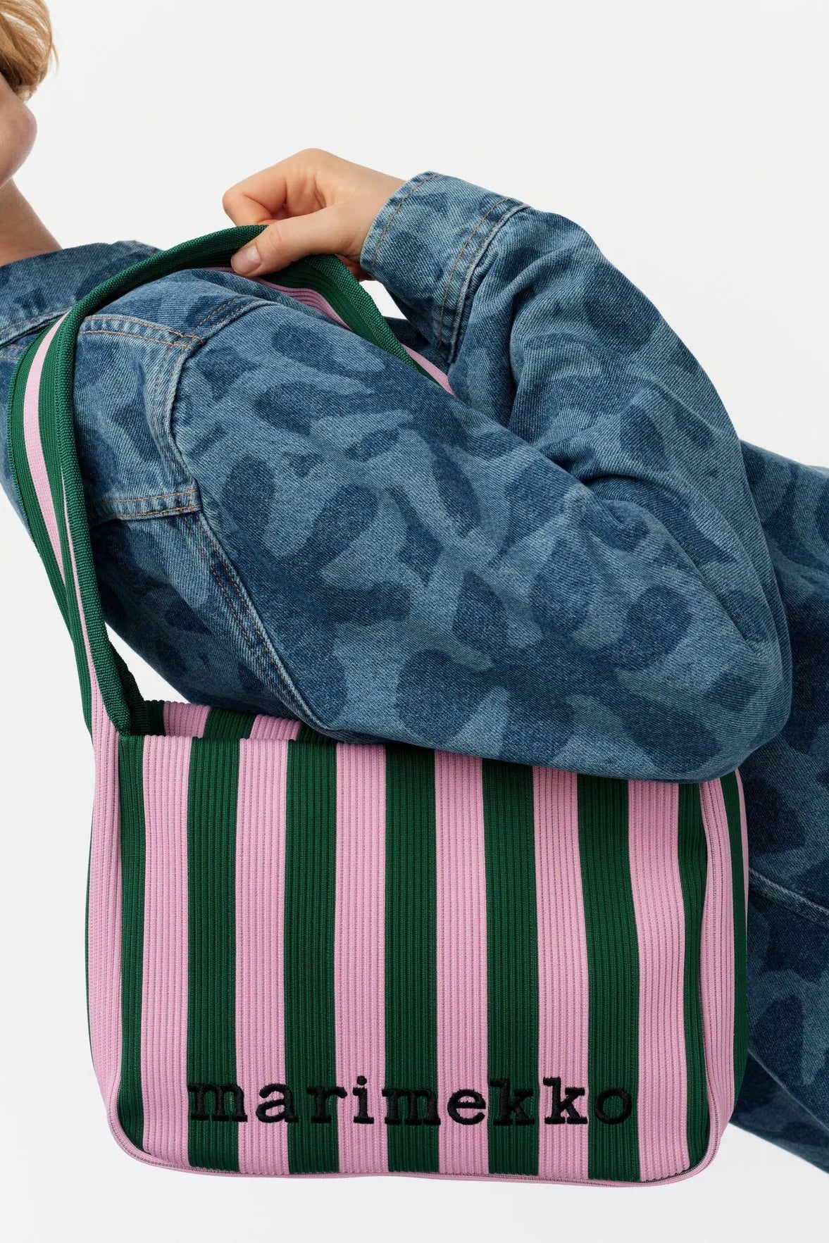 Marimekko Knitted Shoulderbag Merirosvo olkalaukku - vihreä / vaaleanpunainen - Image 3