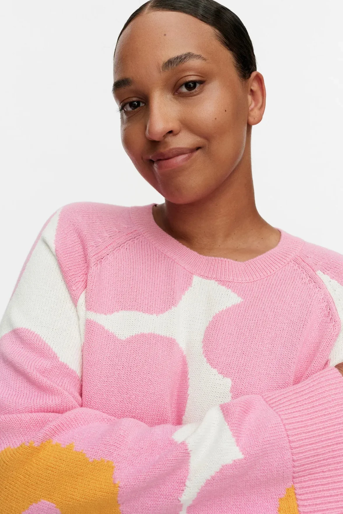Marimekko Loitsu Unikko neulepusero - vaaleanpunainen / valkoinen - Image 2