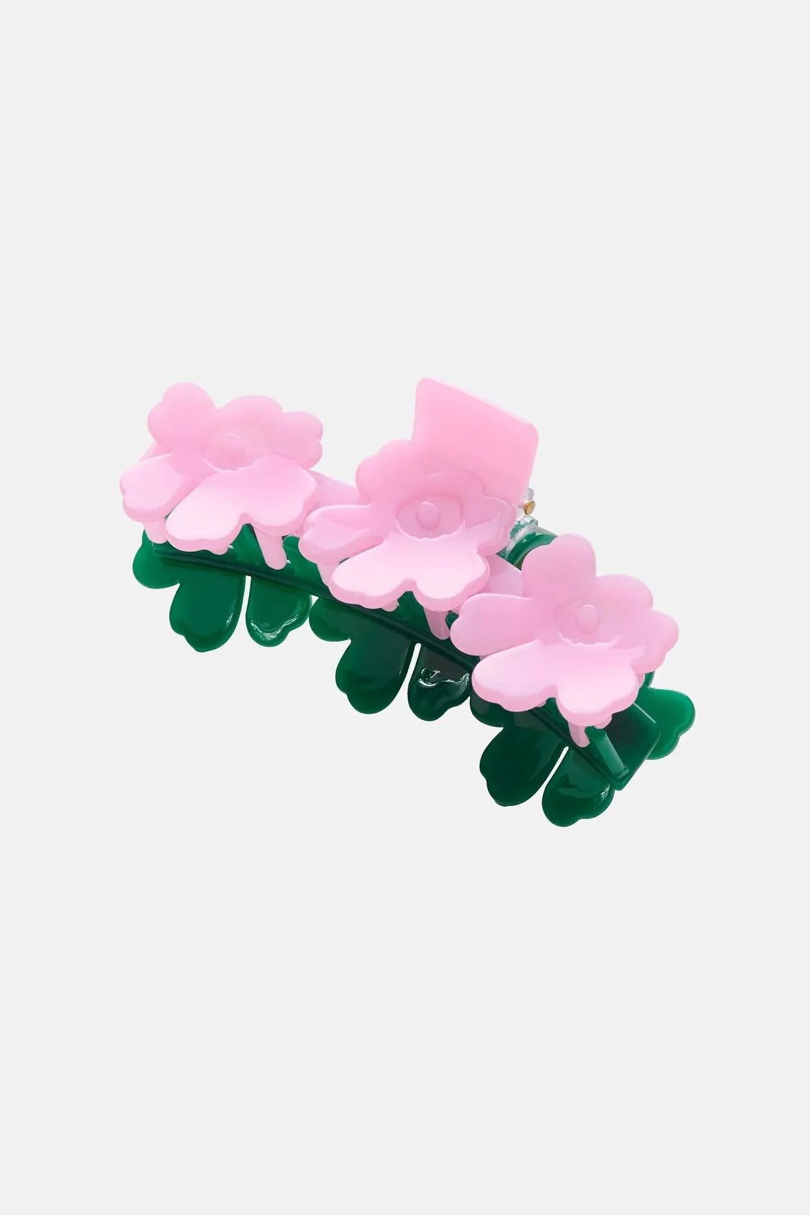 Marimekko Mini Unikko Hair Clip Two-Tone Hiusklipsi - vihreä / vaaleanpunainen - Image 2