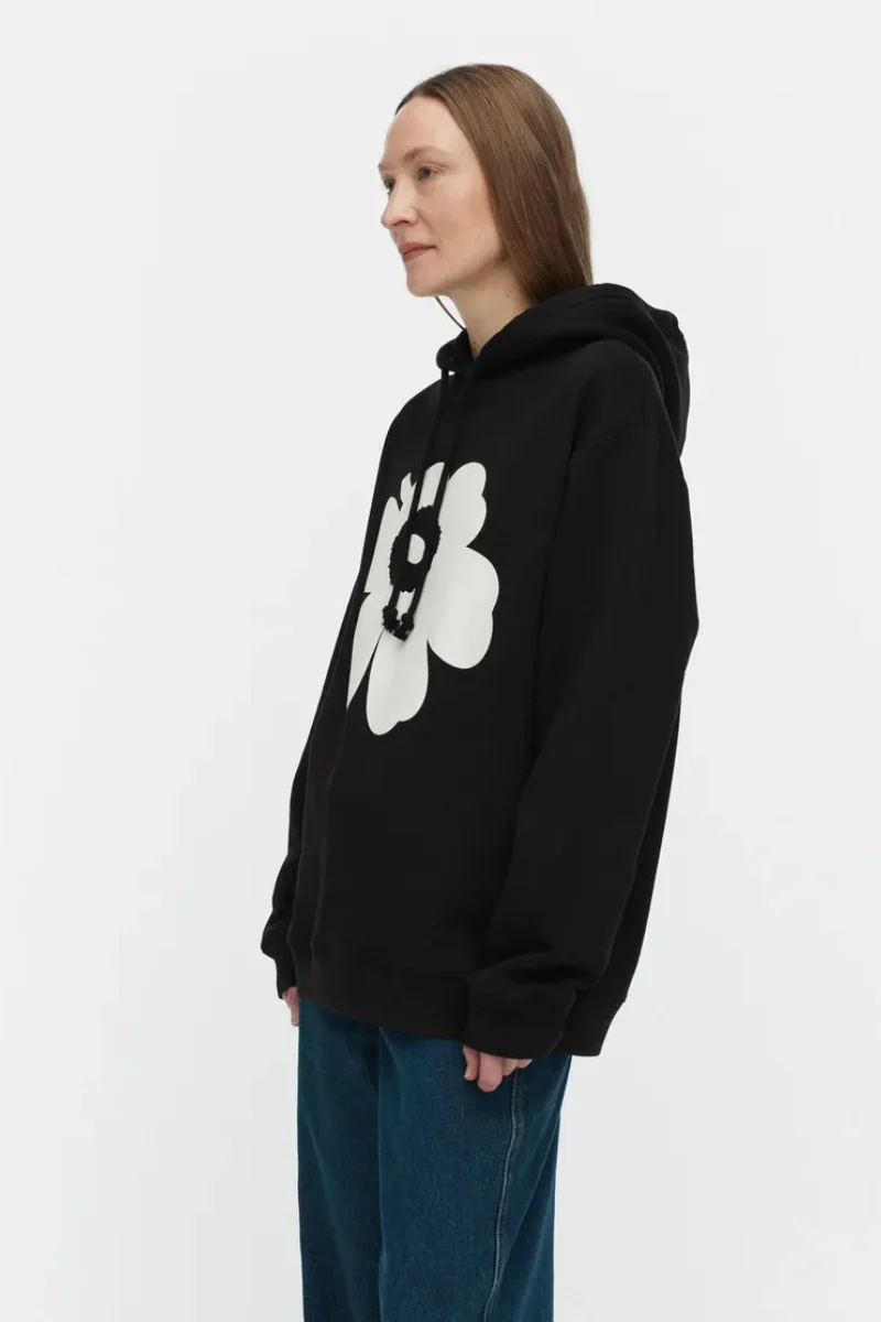 Marimekko Runoja Unikko Placement - musta/valkoinen - Image 2