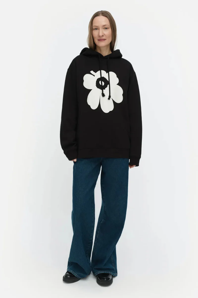 Marimekko Runoja Unikko Placement - musta/valkoinen - Image 3