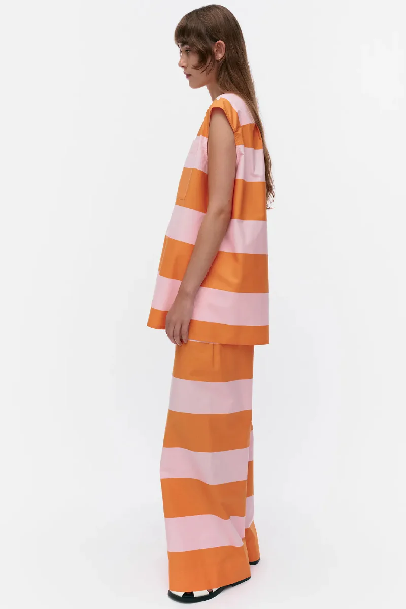 Marimekko Taittua Galleria puuvillahousut - vaaleanpunainen / oranssi - Image 2
