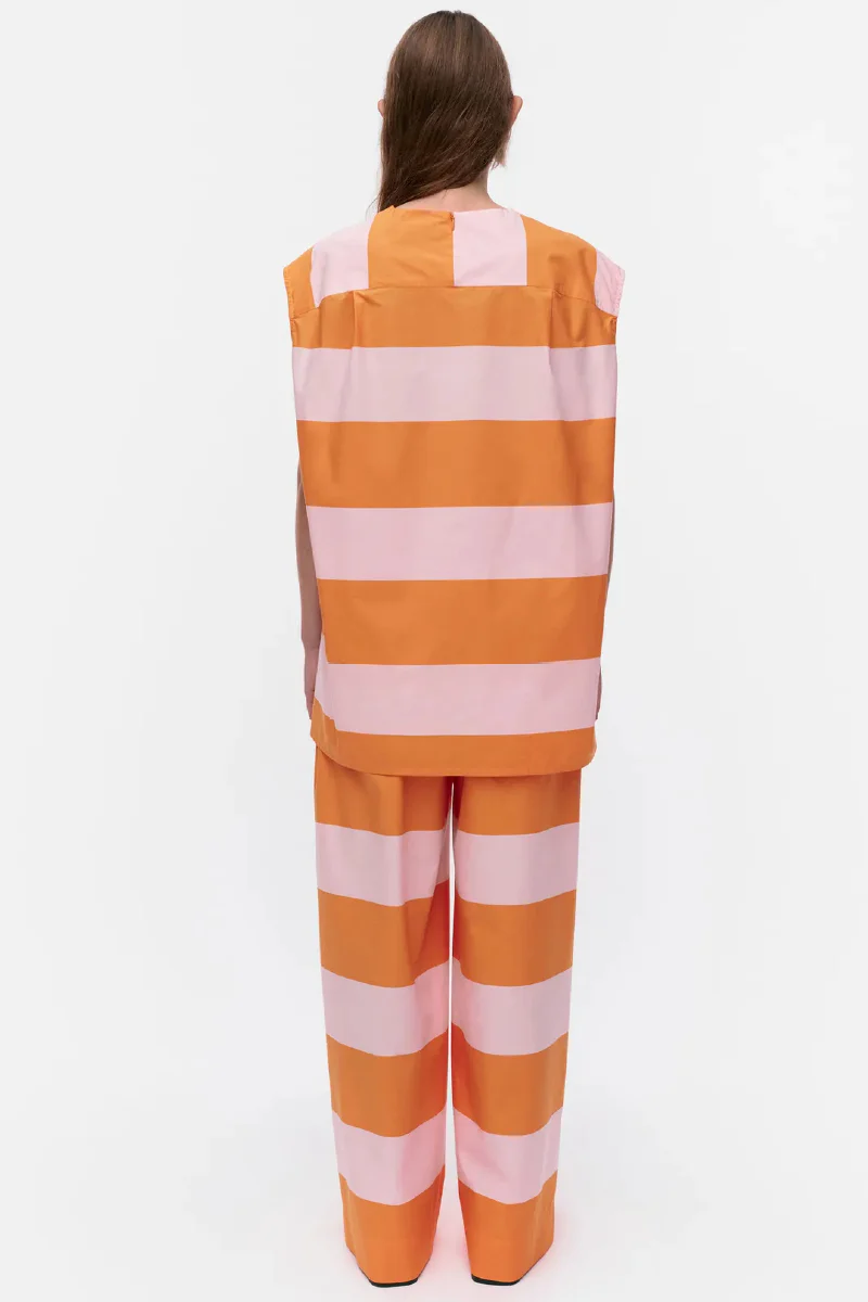 Marimekko Taittua Galleria puuvillahousut - vaaleanpunainen / oranssi - Image 3