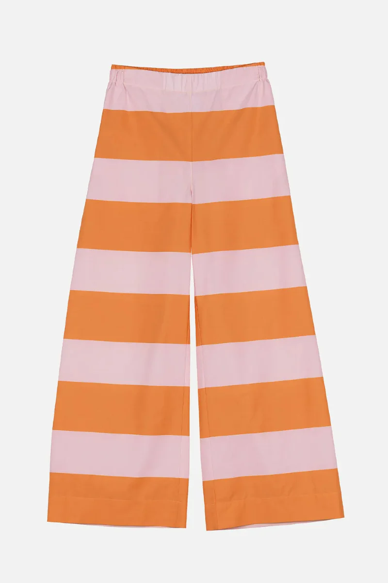 Marimekko Taittua Galleria puuvillahousut - vaaleanpunainen / oranssi - Image 4