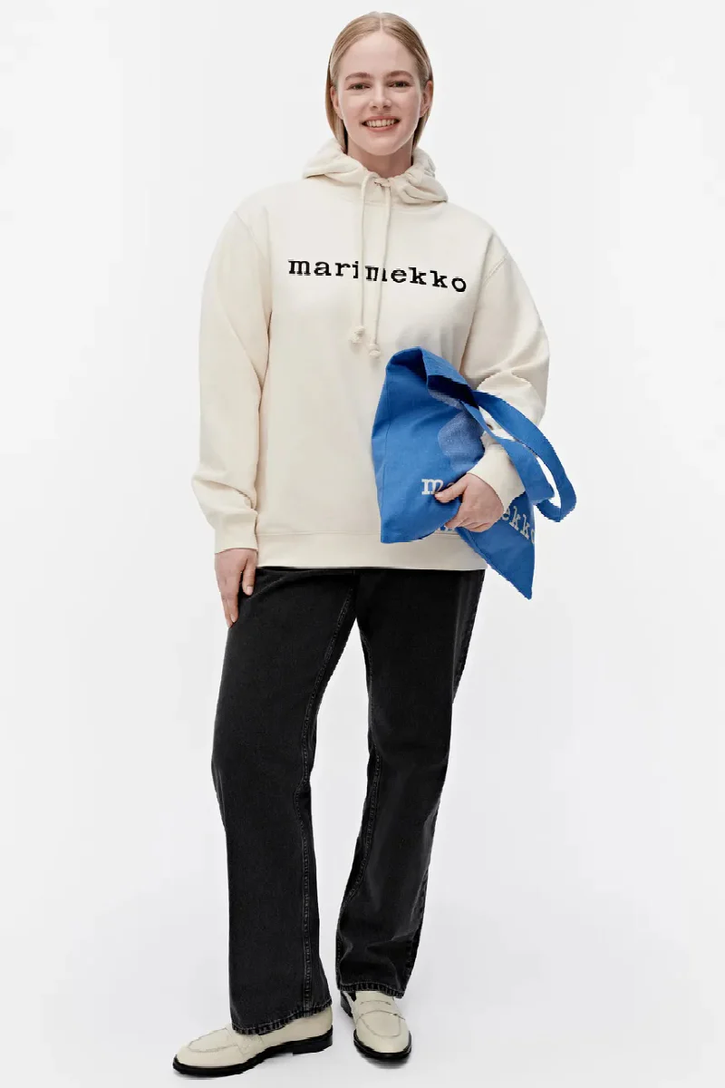 Marimekko Termi Logo Placement huppari - luonnonvalkoinen/musta - Image 4