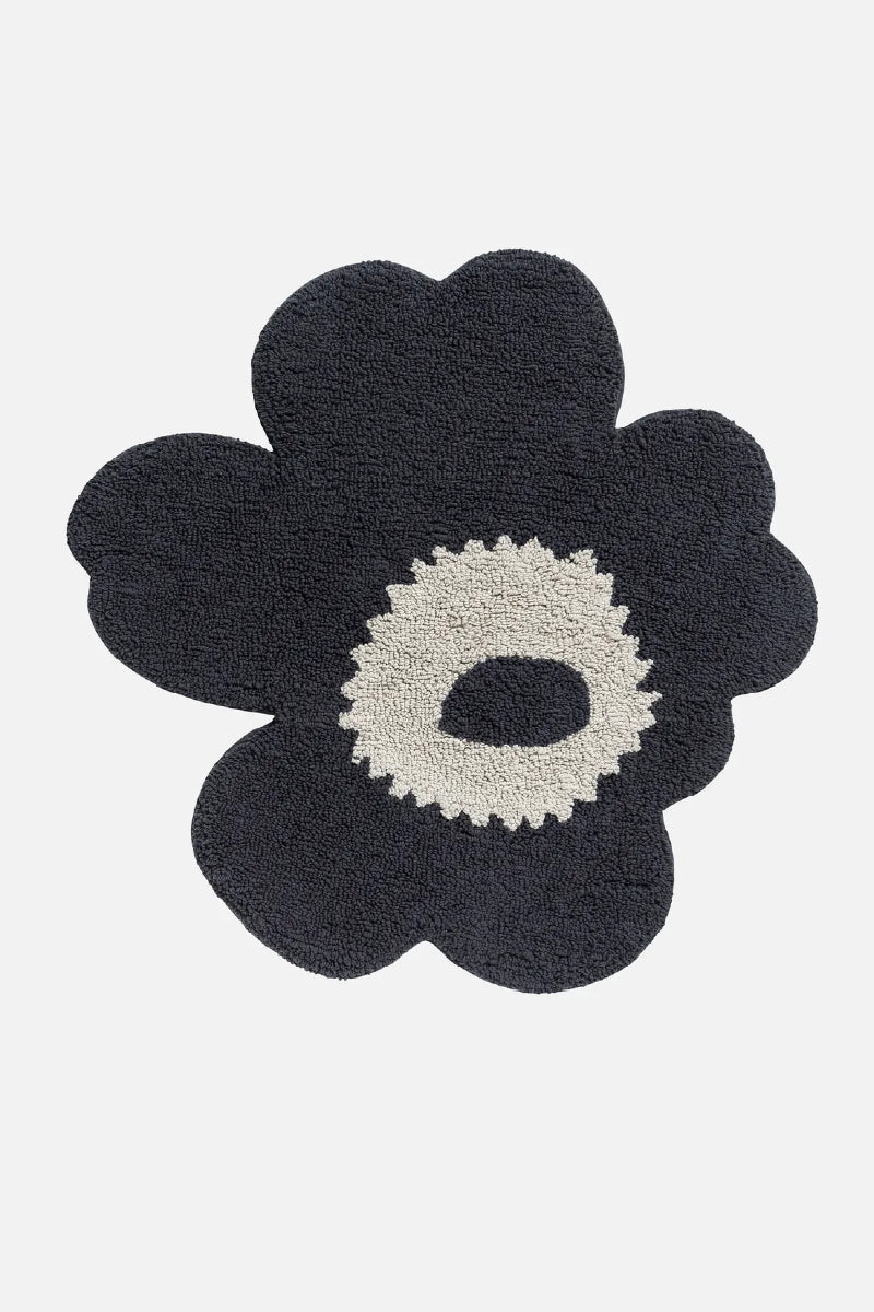 Marimekko Unikko kylpyhuoneen matto 73 X 74cm - musta - Image 2