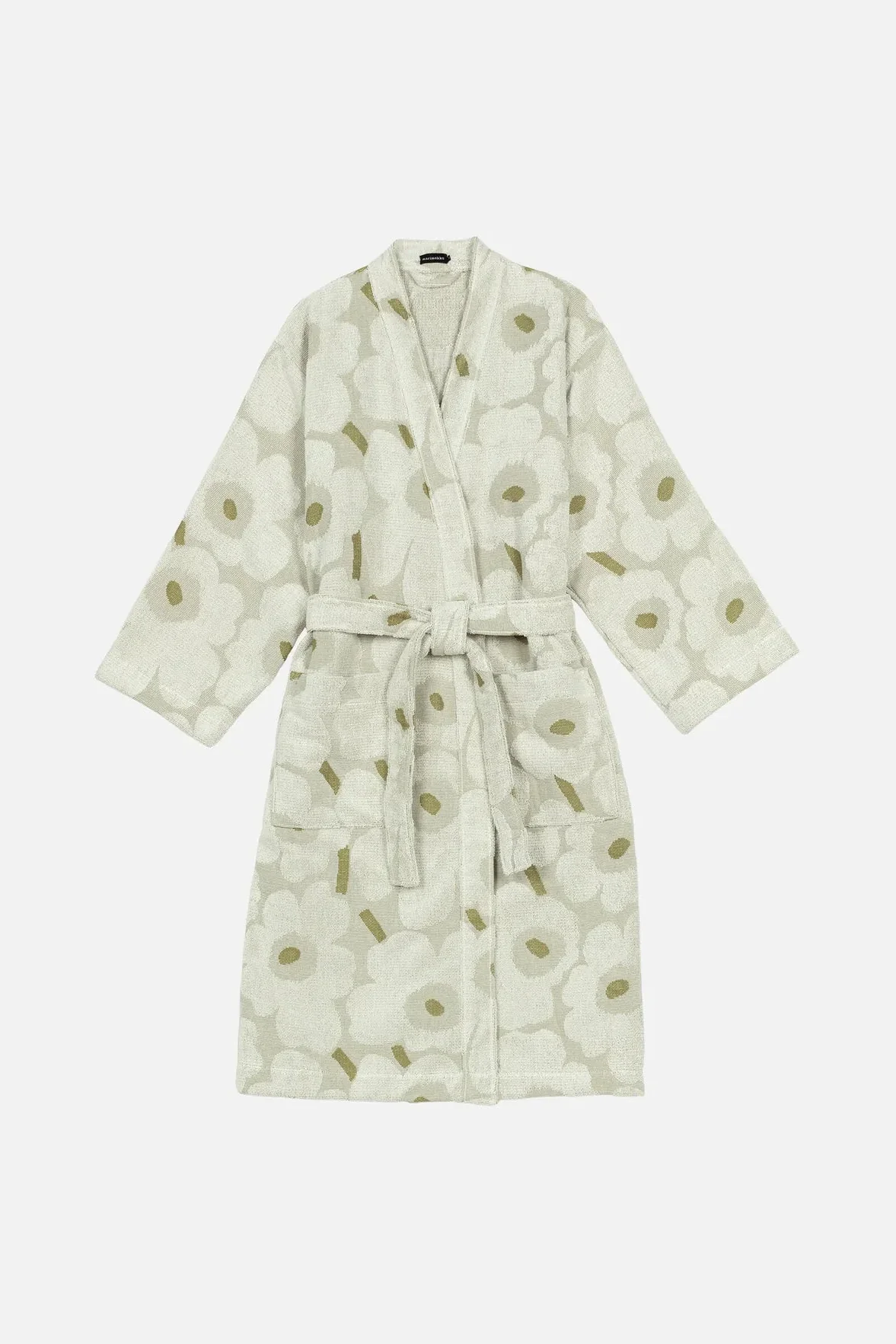 Marimekko Pieni Unikko kylpytakki - vihreä umbra / kerma