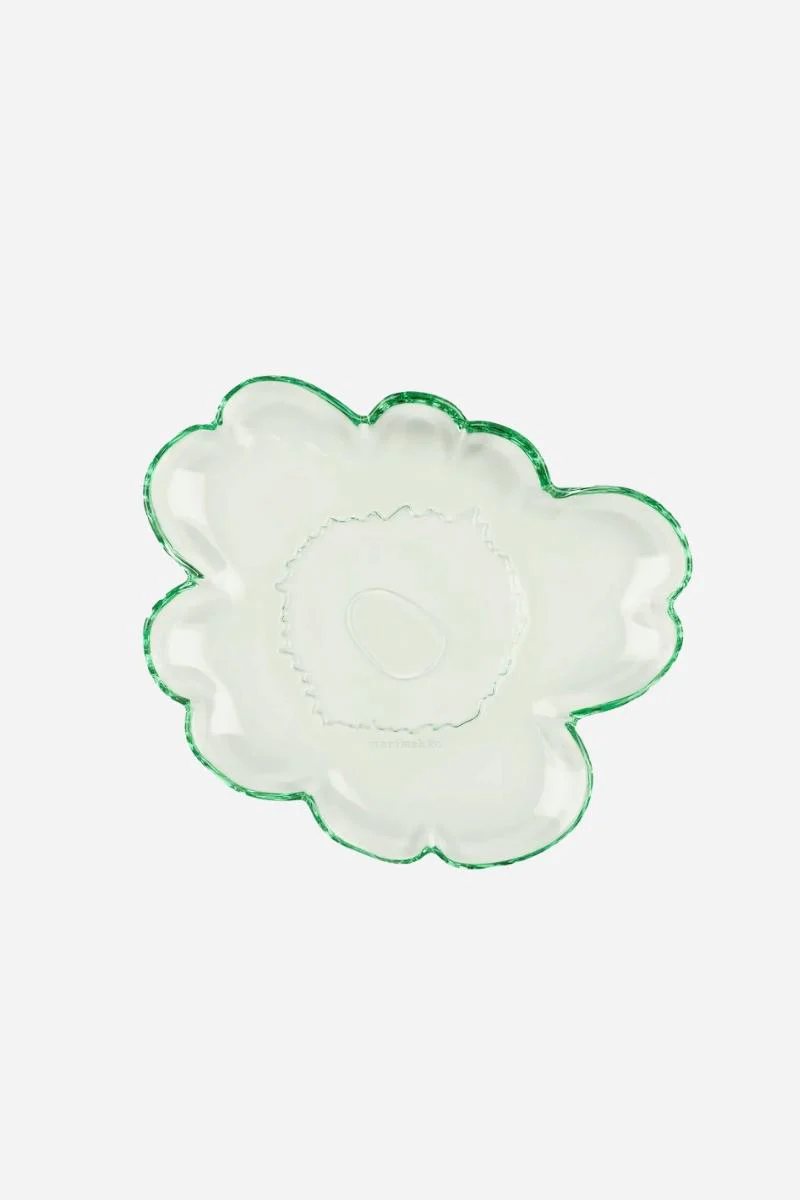 Marimekko Unikko lasilautanen 20 cm - vihreä
