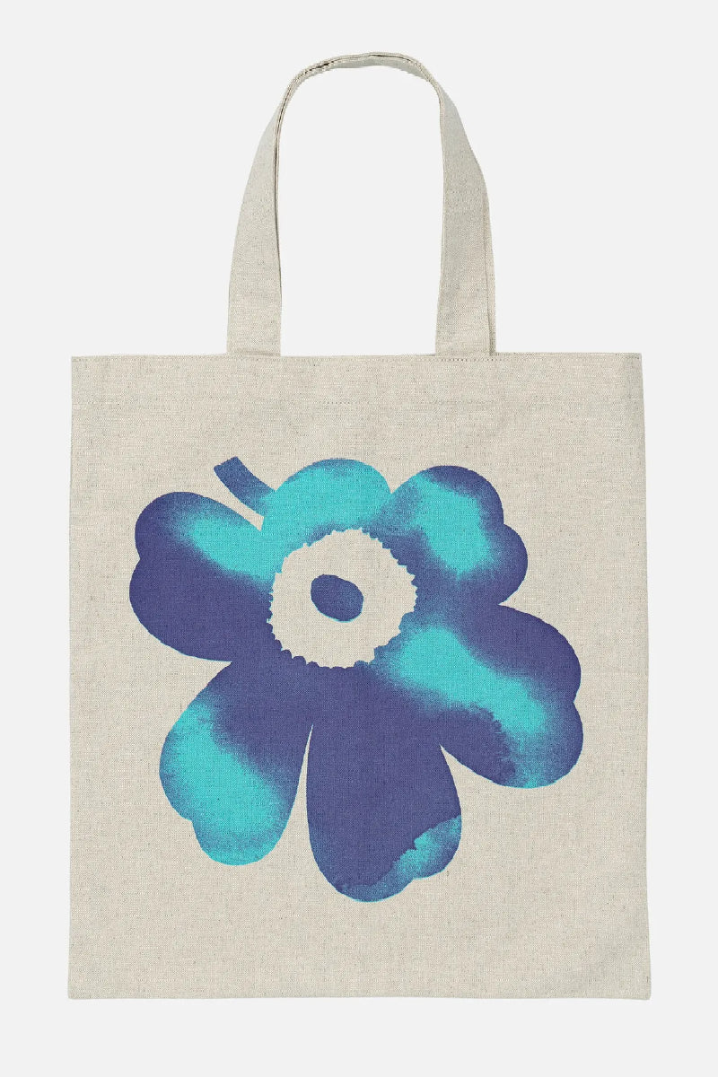 Marimekko Vankka Akvarelli Unikko placement kangaskassi - sininen / luonnonvalkoinen - Image 2