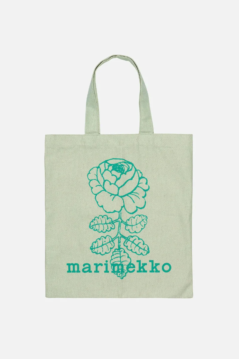 Marimekko Vankka Vihkiruusu placement kangaskassi - turkoosi / vihreä - Image 2