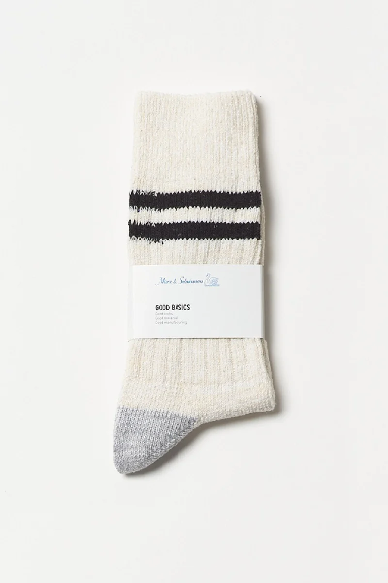 Merz b. Schwanen Socks Striped - nature / deep black