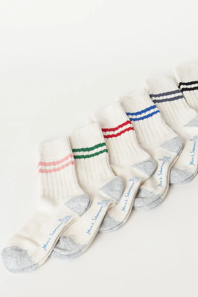Merz b. Schwanen Socks Striped - nature / swan blue - Image 2